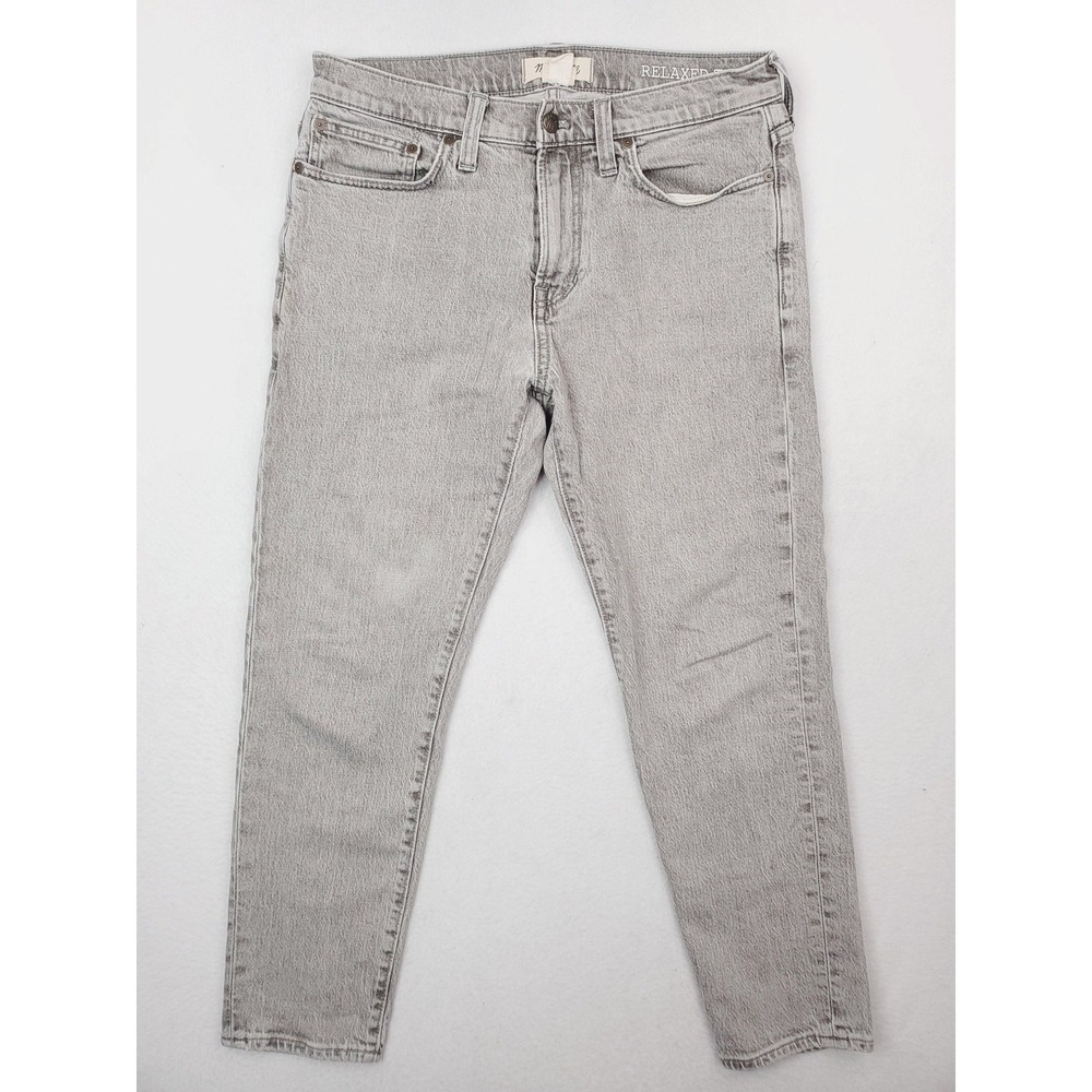 Madewell Jeans Mens 31x27* Light Gray Relaxed Taper Stretch Denim Pants